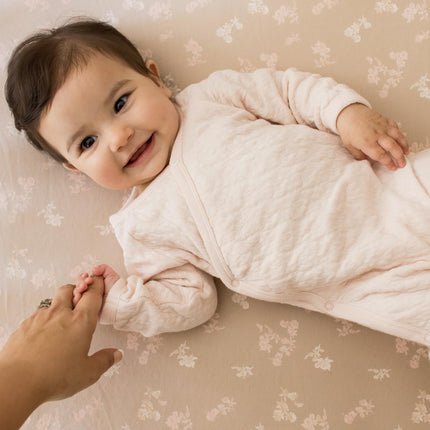 Burt's Bees Baby Mono de una pieza para bebé niña 100% algodón orgánico, abeja acolchada rosa, 6-9 meses