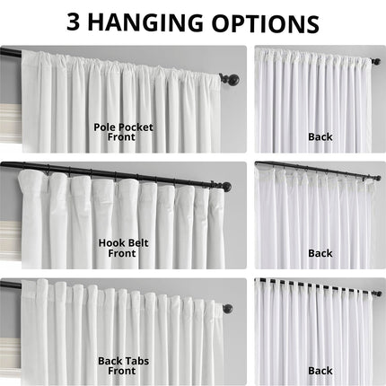 HPD Half Price Drapes Signature Velvet Thermal Blackout Curtains for Living Room 108 Inch Long (1 Panel) Rod Pocket Insulated Blackout Curtains for Bedroom Window Curtains, 100W x 108L, Primary White