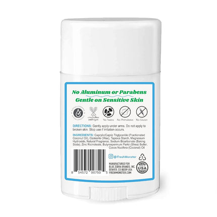 Fresh Monster- Natural Deodorant For Kids And Teens Aluminum-Free, Paraben-Free And Hypoallergenic Dermatologist Tested 24-Hour Protection Beach Breeze Scent 1.76 Oz 1 Count