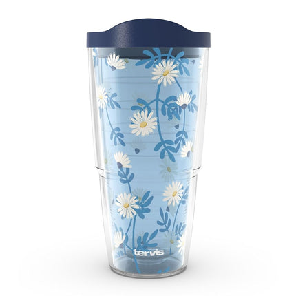 Tervis Skyfall Daisies Made in USA Double Walled Insulated Tumbler Travel Cup Keeps Drinks Cold & Hot, 24oz, Classic