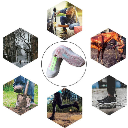 Shiwely Silicone Waterproof Shoe Covers, Upgrade Reusable Overshoes with Zipper, Resistant Rain Boots Non-Slip Washable Protection for Women, Men (M (Women 5-7, Men 5-6), White)