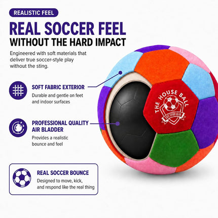 Safe Sport Gear The House Ball - The Original Soft and Safe Indoor Soccer Ball Size 4 Created for Inside Your Home and Yard - Fun Soccer Gift - Perfect Kids Soccer Ball