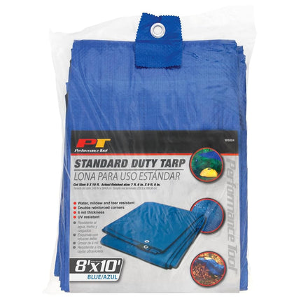 HERRAMIENTA DE RENDIMIENTO W6004 Lona (2.4 x 3 m) Azul Impermeable Ideal para Toldo, Carpa, Barco, RV o Cubierta de Piscina (Lona de Polietileno Estándar)
