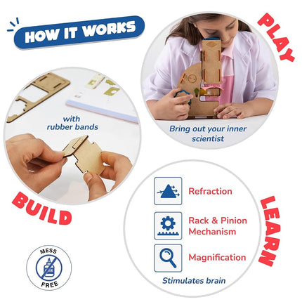 Smartivity Microscope STEM STEAM Educational DIY Building Construction Activity Toy Game Kit, Easy Instructions, Experiment, Play, Learn Science Engineering Project 8+with 100x Zoom