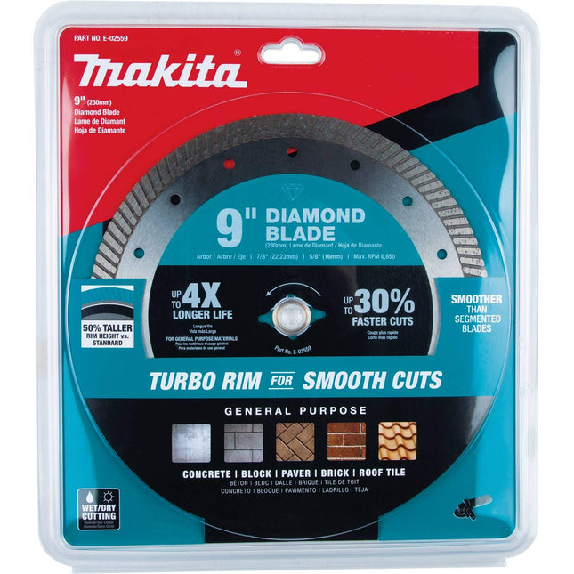 Makita E-02559 9" Diamond Blade, Turbo, General Purpose