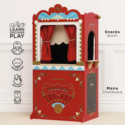 Le Toy Van - Wooden Educational Puppet Theatre | Kids Role Play Toy | Great As A Gift - Suitable for 3 Years +, Natural Wood