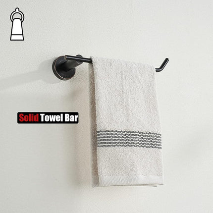 JQK Barre Porte-Serviette Huilé Bronze, Anneau de Serviette en Acier Inoxydable pour Salle de Bain, Support Mural Collier 9 Pouces Main Droite, TR100-ORB