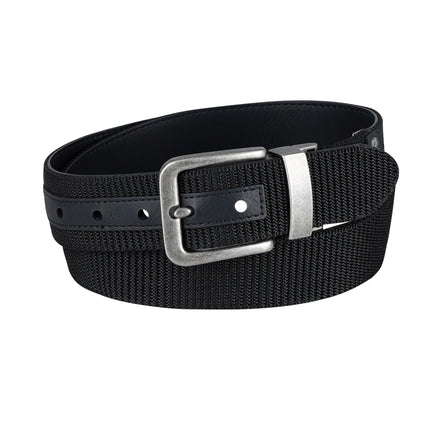 Dickies Men's Two-in-One Reversible Casual Belt, Black/Black, Small (30-32)