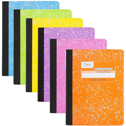 Mead Composition Notebooks, 6 Pack, College Ruled 