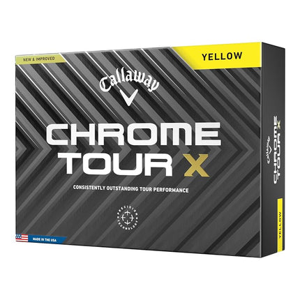 Callaway Golf Chrome Tour X Premium Golf Ball 2024, Yellow