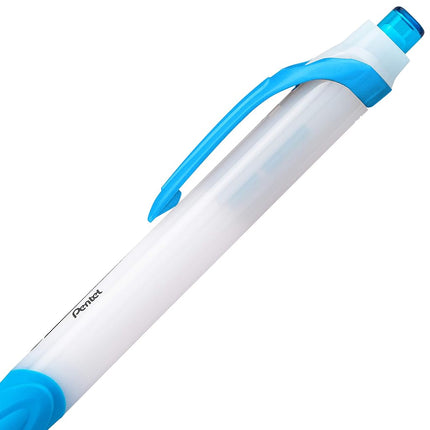 Pentel GlideWrite Ballpoint Pen with TechniFlo Ink, (1.0mm) Medium Line, Sky Blue, Box of 12 (BX910-S)
