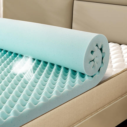 2 Inch Full Size Egg Crate Cooling Gel Memory Foam Mattress Topper, Convoluted Bed Topper for Pressure Relief and Enhanced Airflow, CertiPUR-US Certified
