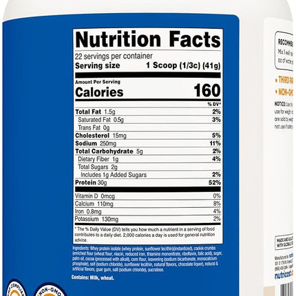 Nutricost Whey Protein Isolate (Cookies N Cream, 2 Pounds)