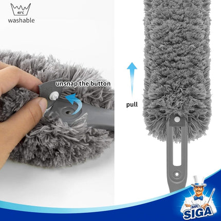 MR.SIGA Lint Free Microfibre Duster, Washable Duster for Household Cleaning