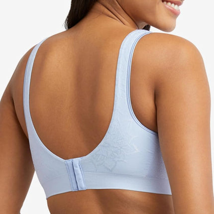 Bali Women's Comfort Revolution Wireless Bra, Full-Coverage Wirefree T-Shirt Bra, DF3484, Blue Flight Aztec, XL