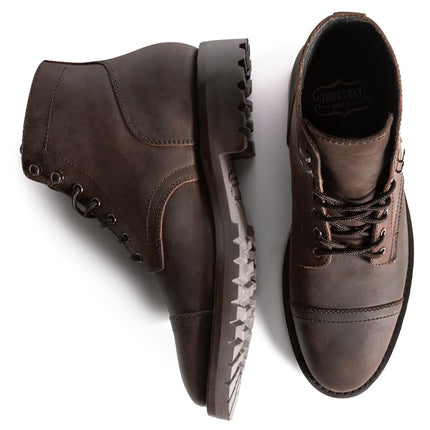 Thursday Boot Company Men’s Captain Lug Cap Toe Leather Boots, Tobacco, 8 UK