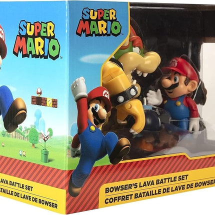 Nintendo Bowsers Lava Battle Set Action Figures, 2 Figures Included, Yellow