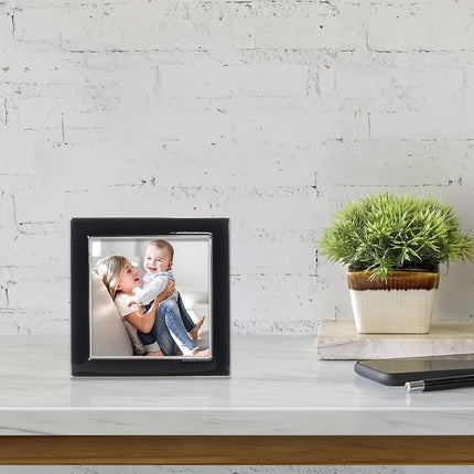 Lawrence Frames Metal and Enamel Picture Frame, Black, 4x4