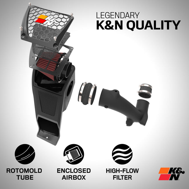 Kit de admisión de aire frío K&N: alto rendimiento, aumento garantizado de la potencia: se adapta a CAN-AM Maverick X3 Turbo 2018-2019; CAN-AM Maverick X3 Turbo R 2017-2018, 57-1141