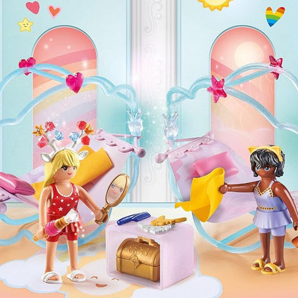 PLAYMOBIL 71362 Princess Magic: Princess Party in the Clouds, a fairy-tale magical world with cloud beds, hammocks and treasure chest, fun imaginative role-play, playsets suitable for children ages 4+
