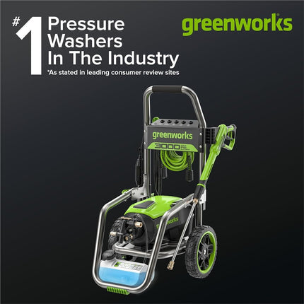 Greenworks Pro Brushless 3000 PSI (CSA Certified) 2.0 GPM Max / 1.1 GPM Electric Pressure Washer (Foldable Handles, Rugged Steel Frame, 25 FT Hose, 35 FT GFCI Power Cord)
