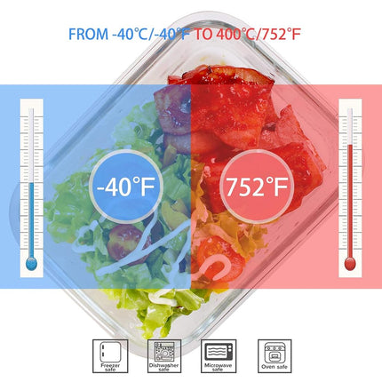 10 Pack Glass Meal Prep Containers, Food Storage Containers with Lids Airtight, Glass Storage Container Set with Lid for Food, Bpa-free, Leak-proof, Microwave Oven Freezer Dishwasher Safe creamy white