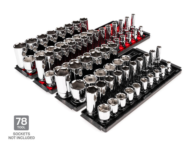 TEKTON 1/2 Inch Drive Socket Rail and Tray Set (78-Tool) | OST92901 | Made in USA