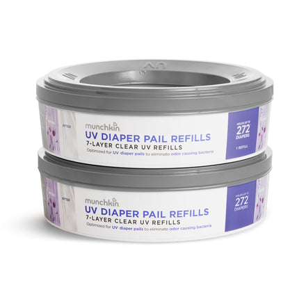 Munchkin UV Diaper Pail Refill Rings, 544 Count, 2