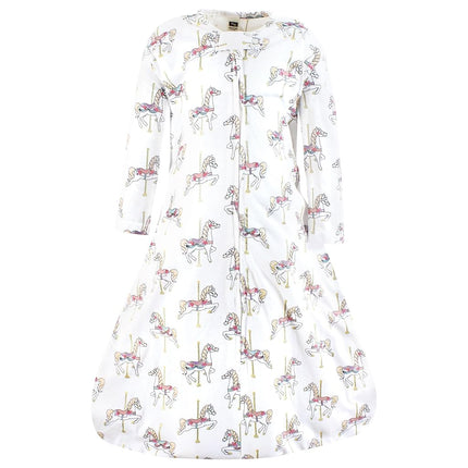 Gigoteuse Bébé Unisexe à Manches Longues en Jersey de Coton Hudson Baby, Couverture, Cheval de Carrousel, 6-12 Mois