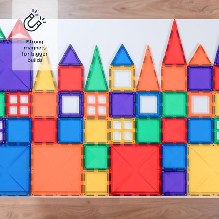 CONNETIX Magnetic Tiles Rainbow Starter Pack, 60 Pieces