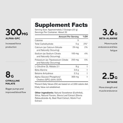 LEGION Pulse Pre Workout - All Natural Nitric Oxide Preworkout Drink to Boost Energy, Creatine Free, Naturally Sweetened, Beta Alanine, Citrulline, Alpha GPC (Watermelon)