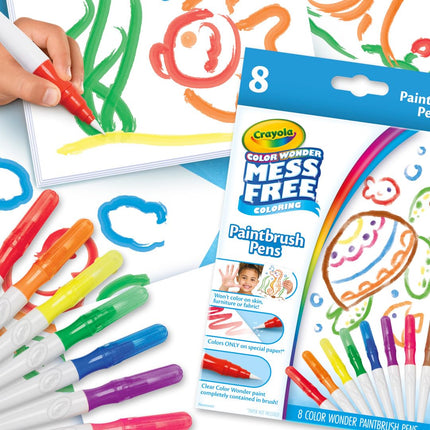 Crayola Color Wonder Paintbrush Pens, Mess Free Paint Set for Kids, 8ct Refill, 3+