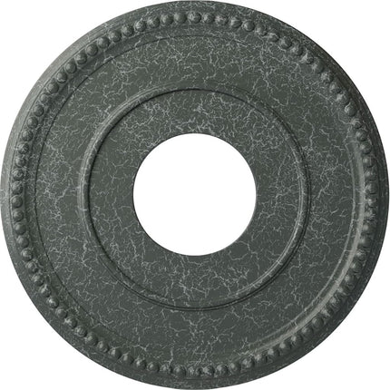 12 1/2"OD x 3 7/8"ID x 3/4"P Bradford Ceiling Medallion (Fits Canopies up to 6 5/8"), Hand-Painted Athenian Green Crackle