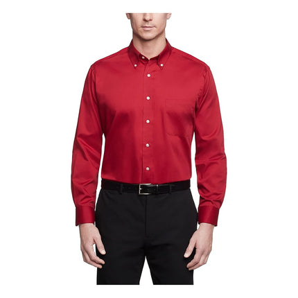 Van Heusen Men's Regular Fit Twill Solid Button Do