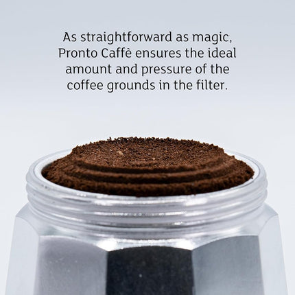 Lavatelli ProntoCaffè Black Coffee Powder Container and Dispenser with Dispenser for Coffee Machines up to 12 Cups, Interchangeable Tin with 10 cm Tin, Compatible with Italian Mocha