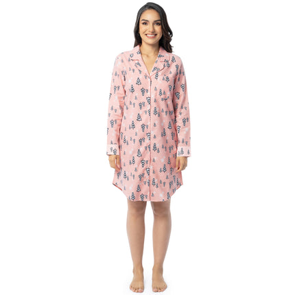 Fruit of the Loom Women's Flannel Sleep Shirt, Sno