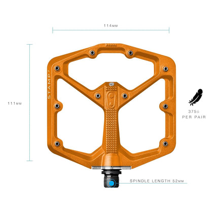 Crankbrothers Stamp-7 Pedals - Large, Orange