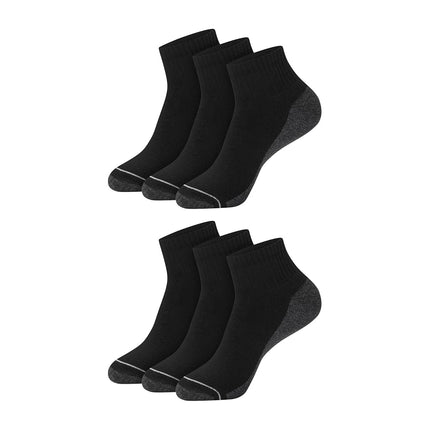 Hanes Men's Max Cushioned Double Tough Ankle Socks (6 Pairs), Black