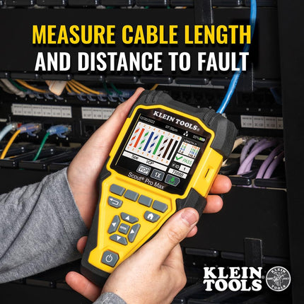 Klein Tools VDV501-770 Cable Tester Set, Scout Pro Max Ethernet, Coax/Video, Phone, (RJ11/RJ12/RJ45) F-Connector Cables, Test-n-Map Remotes