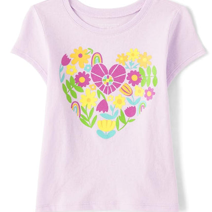 The Children's Place Baby Girls Hawaiian Short Sleeve Graphic T Shirt, Hawaiian Flowers, 2T