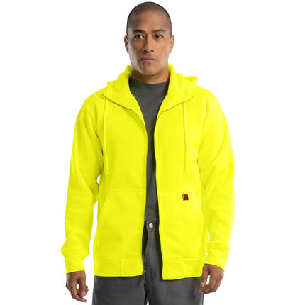 Wrangler Men's Durable Performance Fleece Hi-viz Full Zip Hoodie, Safety Yellow, XX-Large