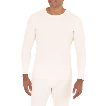 Fruit of the Loom Men's Recycled Waffle Thermal Underwear Set (Top and Bottom) Pajama, Natural, 5X-Large