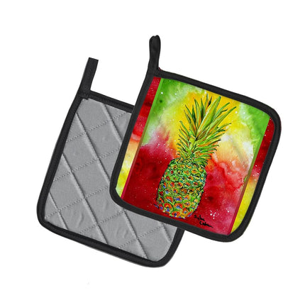 Caroline's Treasures Pineapple Pair of Pot Holders 8395PTHD, Fabric, Multicolor, 7.5HX7.5W