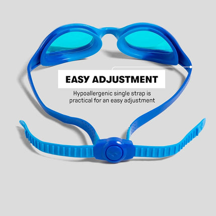 arena Spider Junior Children's Swimming Goggles, Standard Pool Goggles with Anti-Fog Lenses and UV Protection, Self-Adjusting Nose Bridge, Hypoallergenic Silicone Seals