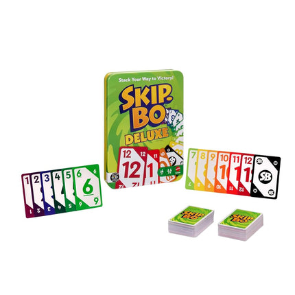 Mattel Games Skip-Bo Deluxe Card Game Tin, Ages 7+, Players 2-6