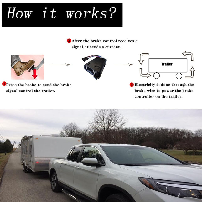 Brake Controller, Digital Electric Trailer Brake Controller Easily Control Trailers with 1-4 Axles, for Light-Duty and Occasional Towing (Time-Delay Trailer Brake Controller)