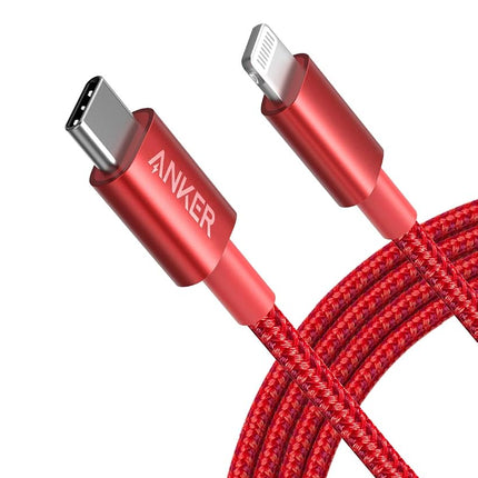 Anker New Nylon USB C to Lightning Cable, Apple MFi Certified for iPhone 14 Series, and More (6FT,Red)