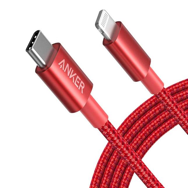 Anker New Nylon USB C to Lightning Cable, Apple MFi Certified for iPhone 14 Series, and More (6FT,Red)
