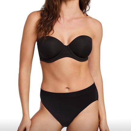 Wacoal Women's Red Carpet Strapless Bra Full Coverage, Black, 36DD