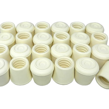 Shepherd Hardware 9752 5/8-Inch Rubber Leg Tips, 24-Pack, Off White